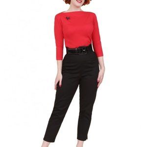 Vivien of Holloway Pedal Pusher Pants in Black